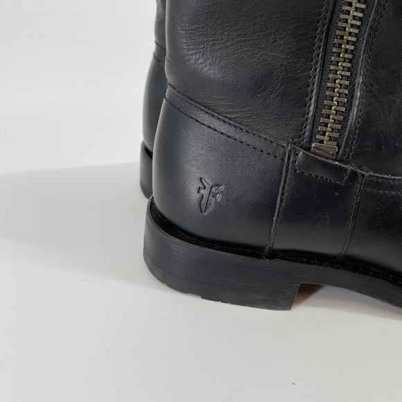 Frye Heath Outside Zip Black Boots B - Picture 4 of 12